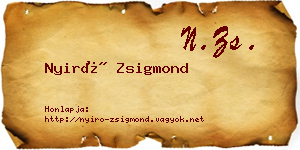 Nyirő Zsigmond névjegykártya